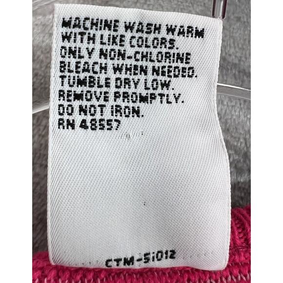 Vtg 90s Girls Ski Sweater Bright Pink Purple Green Geometric Fair Isle L USA - Picture 9 of 9